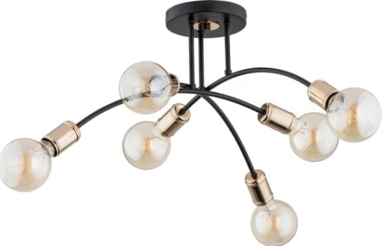 Alfac Alfa Lanti Taklampe 60817 Tak /Plafondlampe 6X60w E27 Svart/Ambra Alfac Alfa Lanti Taklampe 60817 Tak /Plafondlampe 6X60w E27 Svart/Ambra
