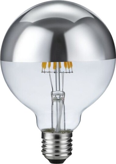 Spl E27 6,5W dimbar LED kronepære   G95 topforsølvet 2500K   Dimbar : Dimbar Kulør : Ekstra varm