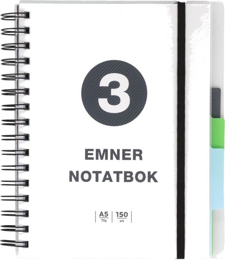 Norli Notatbok Norli A5 3 emner 150 blad