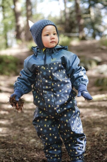 Kattnakken Babyregndress Pytt Blå 80