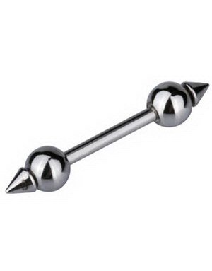 Ear Barbell With Spiked EndSteel Strl 1,6x30 mm med 5 mm kule