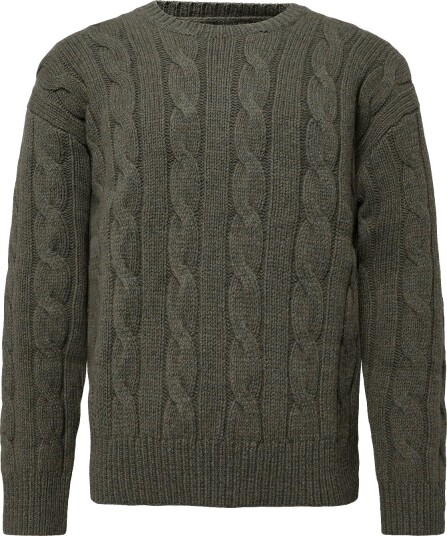 Polo Ralph Lauren Relaxed Fit Cable Wool Blend Sweater TRERON OLIVE HTHR XS Polo Ralph Lauren Relaxed Fit Cable Wool Blend Sweater TRERON OLIVE HTHR XS