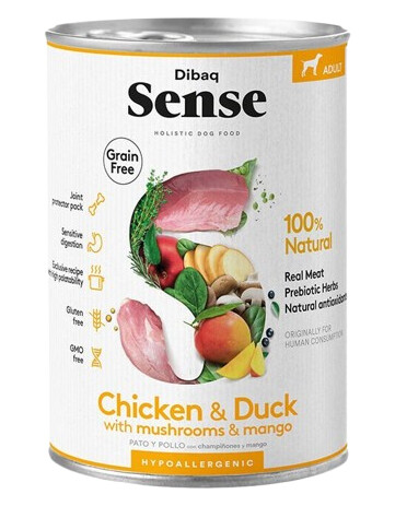 Sense Våtfôr Chicken & Duck 380G Hund Hundefôr & Hundemat Våtfôr & Våtmat Dibaq