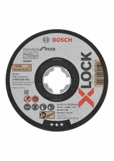 Bosch X-LOCK Standard 115mm Skjæreplate for Inox - 10-pakke