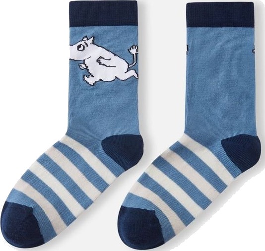 Reima Moomin Randig sokker i ullblanding til barn ocean blue (22 25) 22 25 Reima Moomin Randig sokker i ullblanding til barn ocean blue (22 25) 22 25