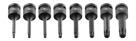 Neo Torx Stikkontaktsett 1/2" T25-T60 9 Stk