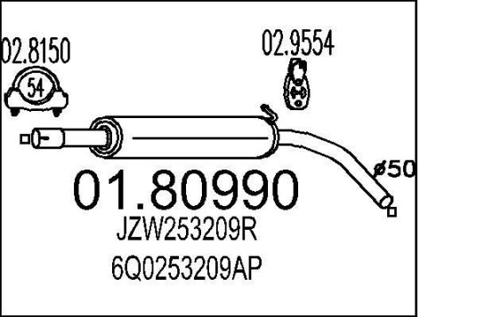 Midtre eksospotte MTS 01.80990