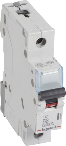 Legrand 10 stk TX³ MCB automatsikring B8 1P 1M 6/6kA