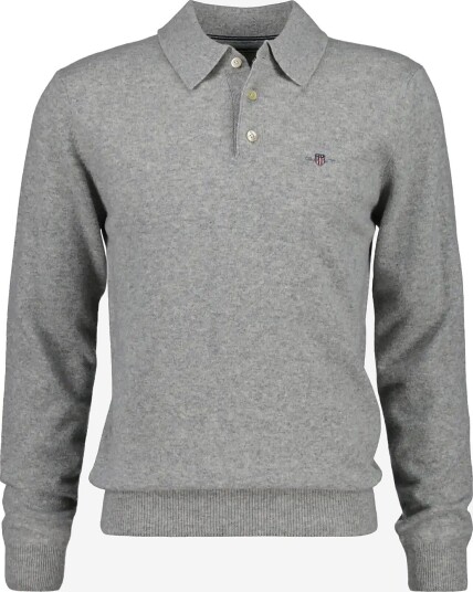 Gant Superfine Lambswool Polo   GREY MELANGE   M