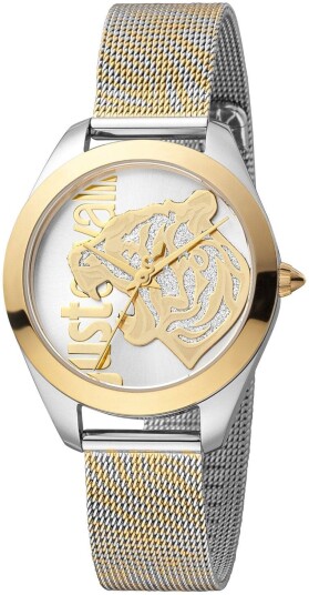 Just Cavalli Dameklokke JC1L210M0065 Animalier Sølvfarget/Gulltonet