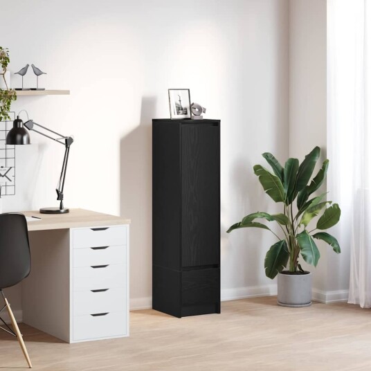Høybord svart eik 29,5x34x119,5 cm konstruert tre