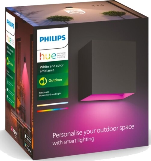 Philips Hue - Downward Resonate Wall Light - White & Color Ambiance