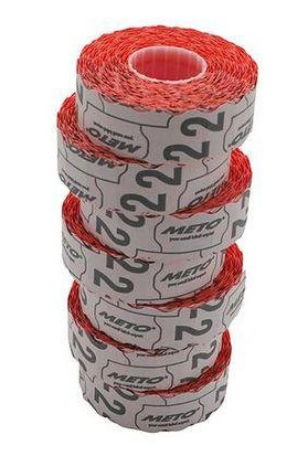 METO etikett perm 22x12 rød 7rl/1500 METO etikett perm 22x12 rød 7rl/1500