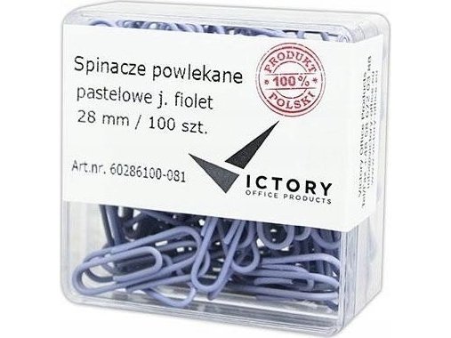 Victory Office Produkt Victory Office Kontorklipper 28Mm 100 Stk. Rund Pastell Lys Lilla Plastbeholder