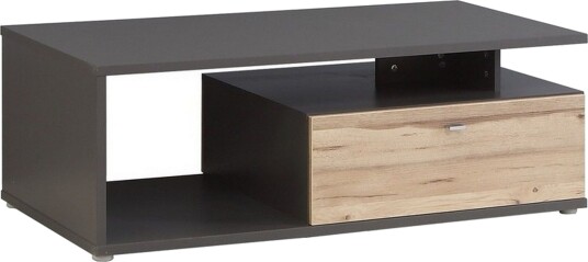 Ameysford Sofabord 120 cm med Oppbevaringshylle + Skuff - Grå/Brun