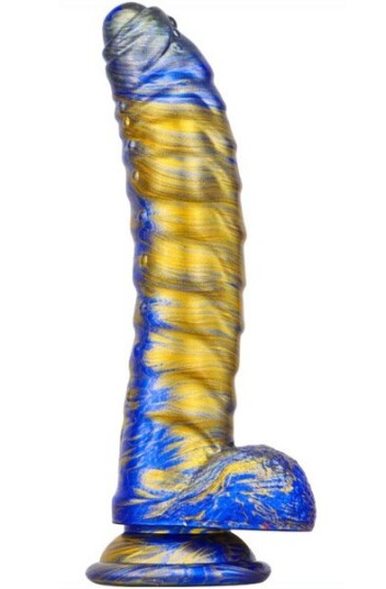 Metallic Fantasy Dildo Gasix Blue/Gold 20,5 cm