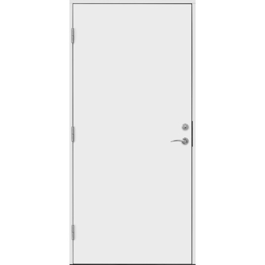 Solid Dørsett funkis ytterdør 110x210 v hvit tett slett ncs s0502 y