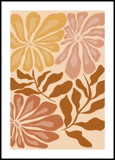 Boho Floral Earth Tones Plakat / 30x40