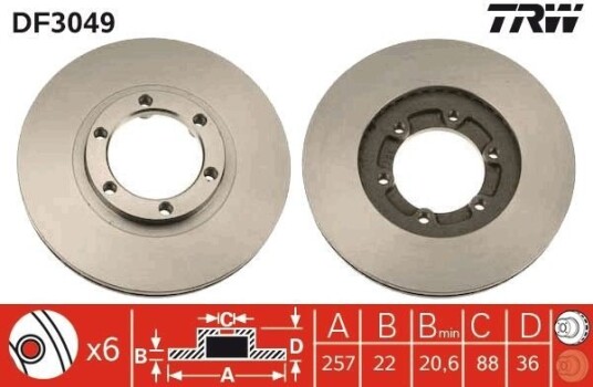 Bremseskive TRW DF3049