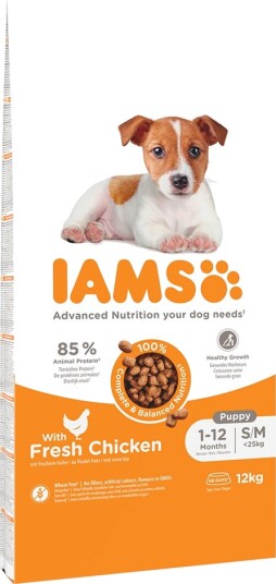 Iams Tørrfôr Puppy Advanced Nutrition Small Medium Med Kylling 12 kg