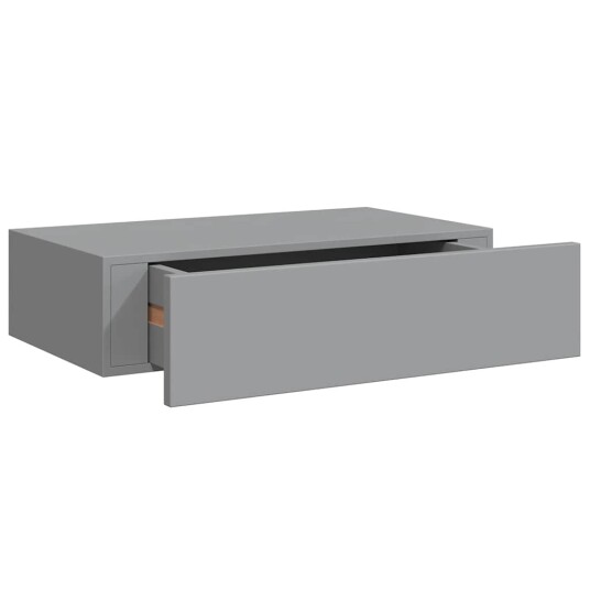 vidaXL Veggmonterte skuffehyller 2 stk gr? 40x23,5x10 cm MDF