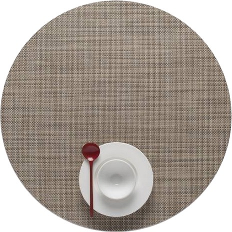 CHILEWICH Mini Basketweave Spisebrikke 38cm LINEN Rund