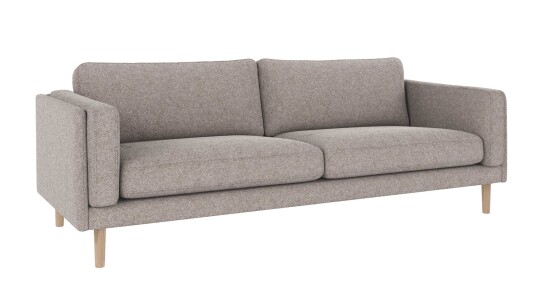 Rowico Home Braden 3 seters sofa Grå Bobby 7 Hvitpigmentert eikben