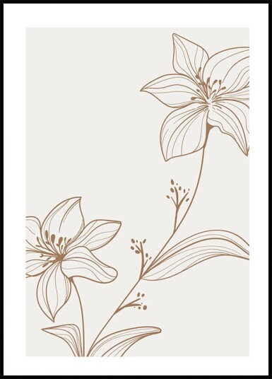 Line Art Flower No.1 Plakat Plakat / 70x100cm