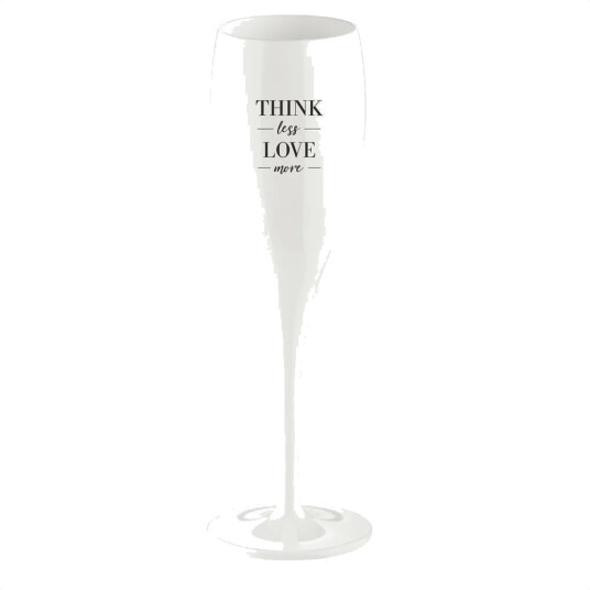 Koziol Cheers champagneglass med print 10 cl 6 pakning Think less love more