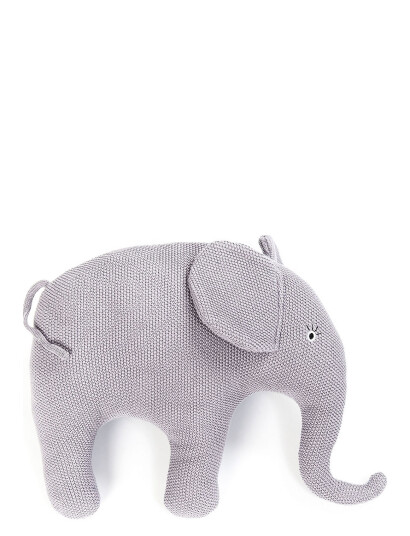 Smallstuff Elephant Cushion, Knitted, Blue Rose - Purple - 41X 36X 10