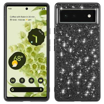 Google Pixel 8a Glitter Series Hybrid-deksel Svart