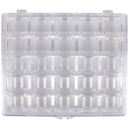 Gütermann Gütermann Coil Box Transparent 12,2x10,9x2,7 for 25 spoler