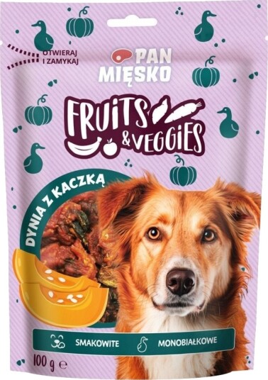 Pan Miesko Voksen Fruits & Veggies Hundegodbiter Med Gresskar Og And 100 G
