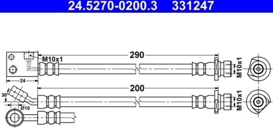 ATE 24.5270 0200.3 Bremseslange