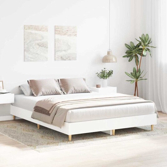 vidaXL Sengestamme 2 pcs Hvit 152 x 203 cm Konstruert tre