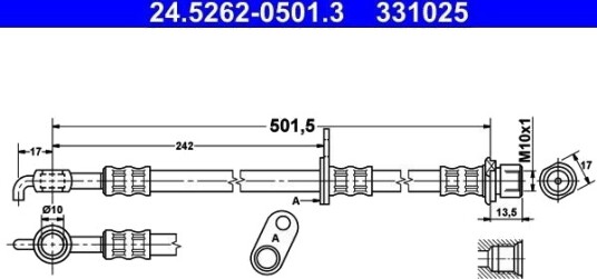 ATE 24.5262 0501.3 Bremseslange