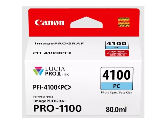 Canon Pfi-4100 Pc - 80 Ml - Fotocyan - Original - Hengeboks - Blekkbeholder - For Imageprograf Pro-1100