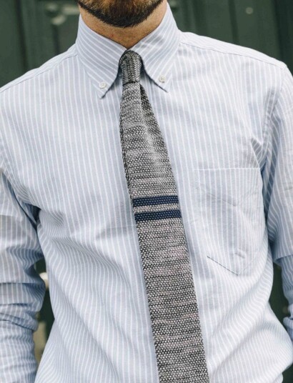 AN IVY Grey Navy Signature Knit   Grey   ONE SIZE