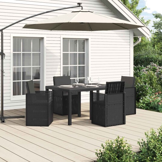 vidaXL Hage Spisegruppe med pute 5 pcs Antrasitt PP