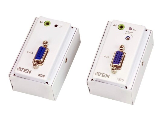 ATEN VanCryst VE157 VGA/Audio Cat 5 Extender with MK Wall Plate, Transmitter & Receiver - video/lyd-forlenger - VGA