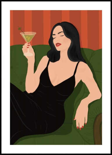 Elegant Martini Lady Plakat / 100x150