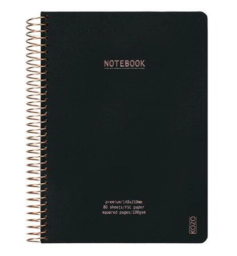 KOZO Squared Notebook A5 Premium Black