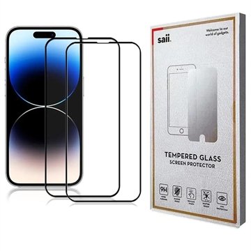 iPhone 15 Pro Max Saii 3D Premium Beskyttelsesglass 2 Stk.