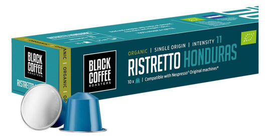 Nespresso Black Coffee Roasters Risretto Honduras til Nespresso. 10 kapsler Nespresso Black Coffee Roasters Risretto Honduras til Nespresso. 10 kapsler