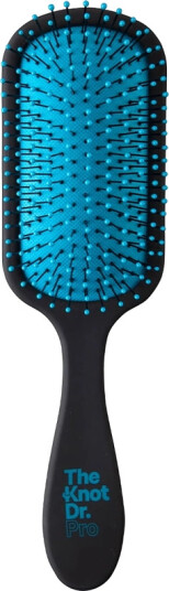 The Knot Dr. The Hybrid Detangler Paddle Brush Black Rubberised Marine Pad