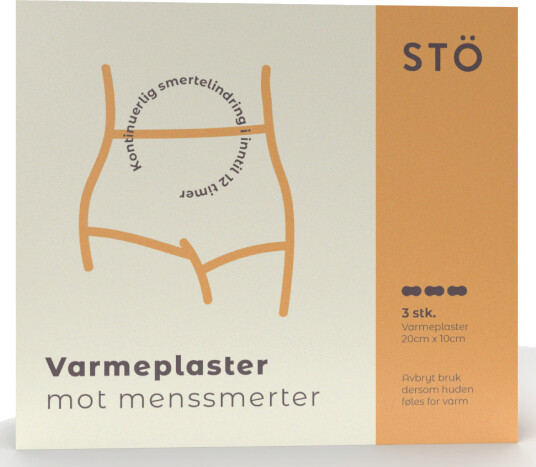 STÖ Varmeplaster mot menssmerter 20x10 cm 3 stk.