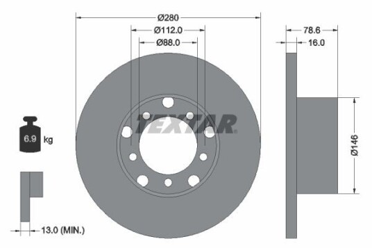 Bremseskive TEXTAR 93012400