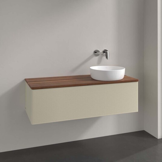 Villeroy & Boch  Antao Servantskap med 1 skuff 120x50x36 cm m/lys Grå Matt/Valnøtt