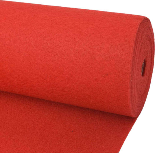 vidaXL Teppe Ensfarget Rød 1,2 x 12 m Polyester