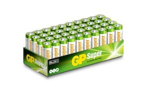 GP Super Alkaline AA Batteri, 1.5V, 40-pk Engangs